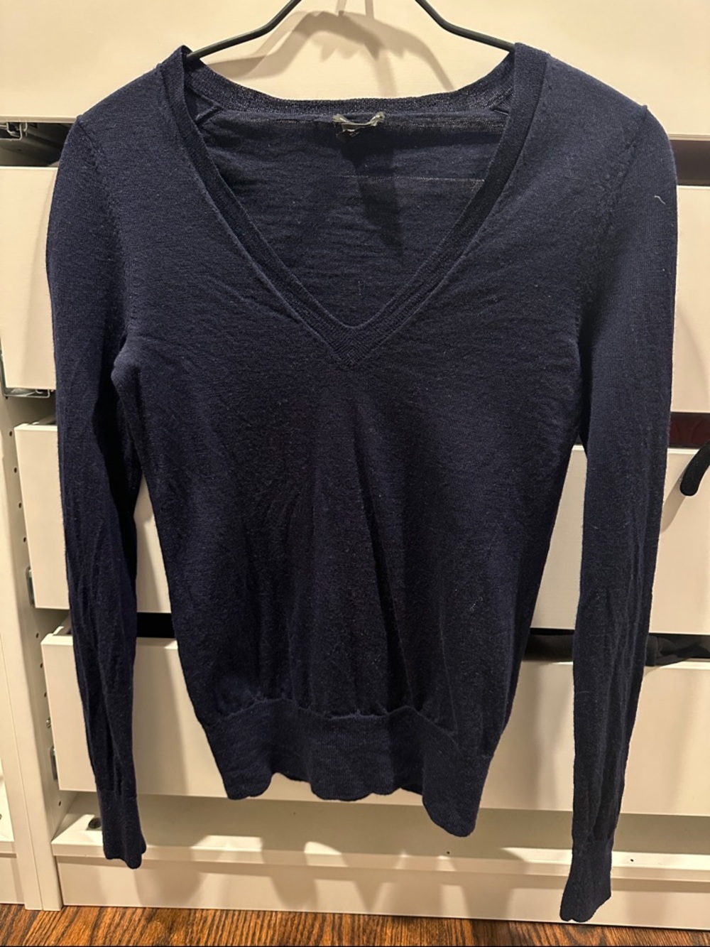 Club Monaco Navy V-Neck Lightweight Sweater